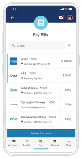 OneAZ mobile app - Pay Bills